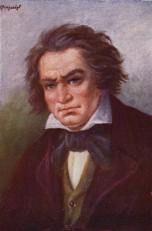 Beethoven (farge litho) av Rudolf Klingsbogl