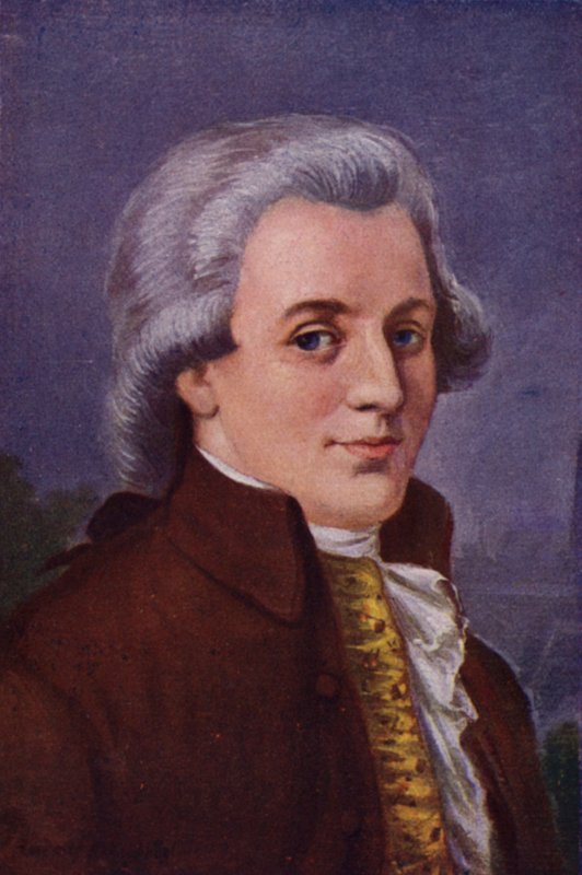 Mozart (farge litho) av Rudolf Klingsbogl