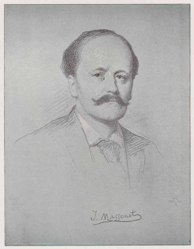 Jules Emile Frederic Massenet (litho) av Rudolf Lehmann
