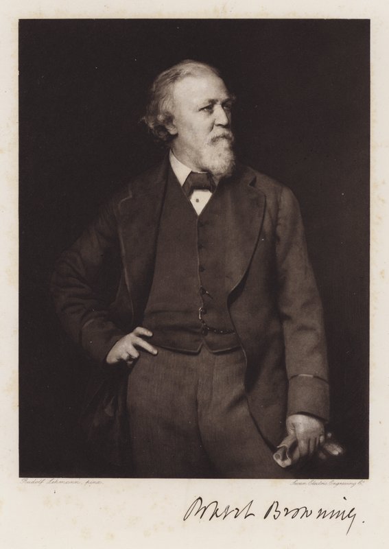 Robert Browning (litho) av Rudolf Lehmann