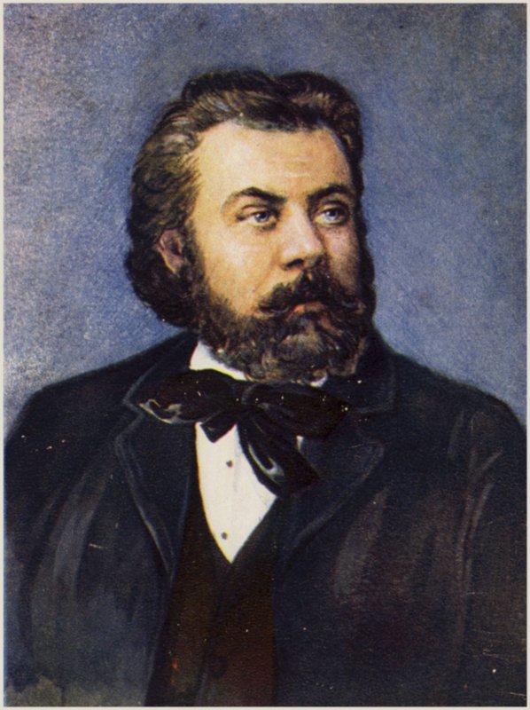 Portrett av Modest Mussorgsky av Russian School