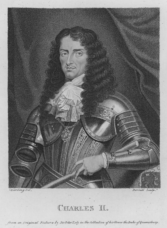 Charles II (gravering) av S. (after) Harding