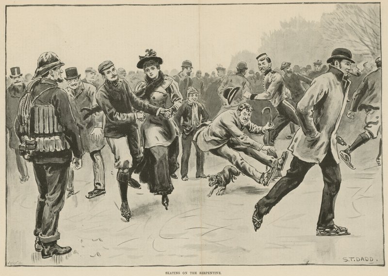 Skating on the Serpentine (gravering) av S. T. Dadd