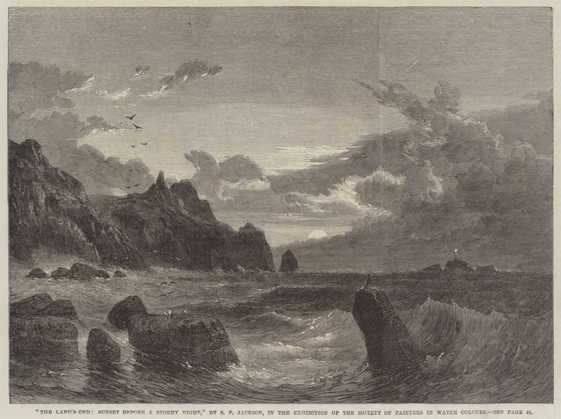 The Land's-End, solnedgang før en stormfull natt av Samuel Phillips Jackson