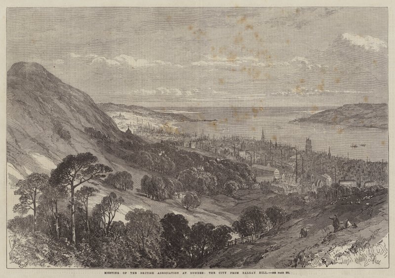 Møte i British Association i Dundee, byen fra Balgay Hill av Samuel Read