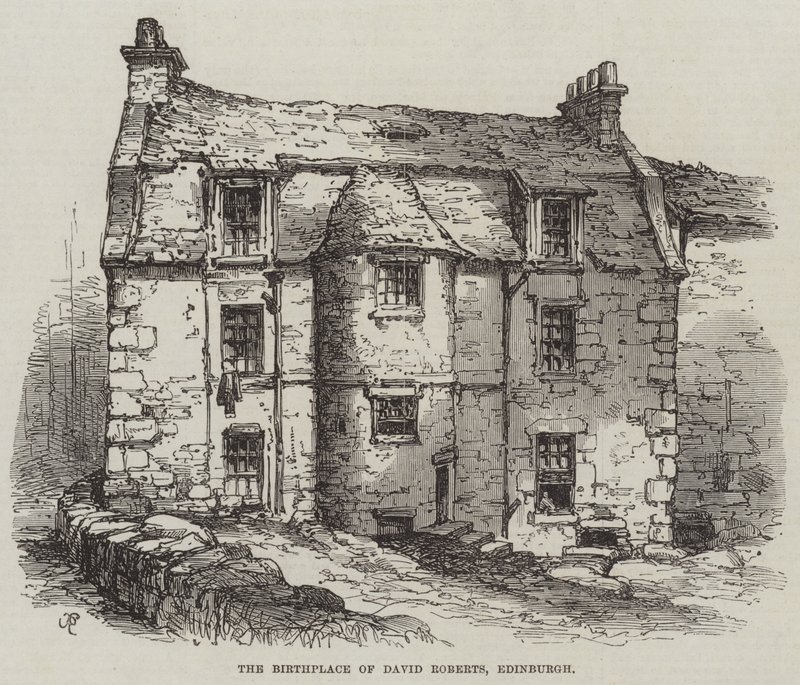 Fødestedet til David Roberts, Edinburgh av Samuel Read
