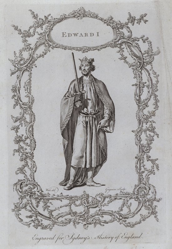 Edward I (gravering) av Samuel (after) Wale