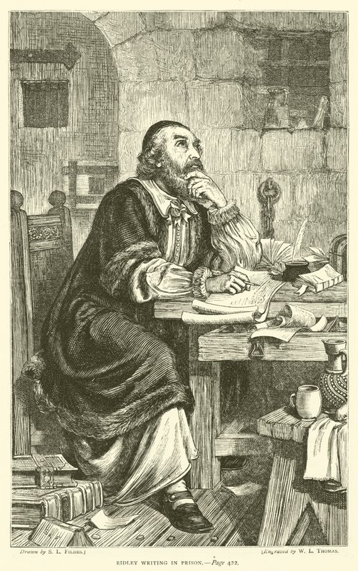 Ridley skriver i fengselet av Samuel Luke Fildes