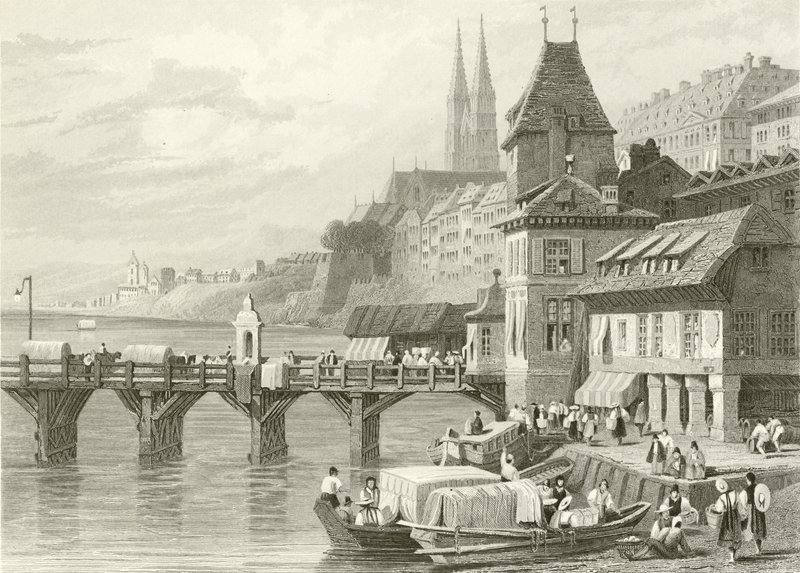 Basel, ved Rhinen av Samuel Prout