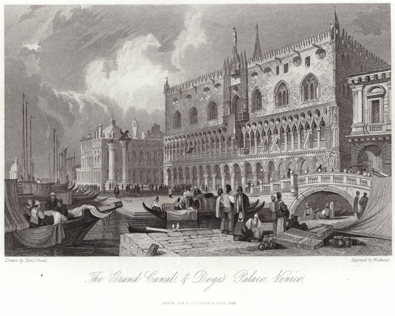 Canal Grande og Dogepalasset av Samuel Prout