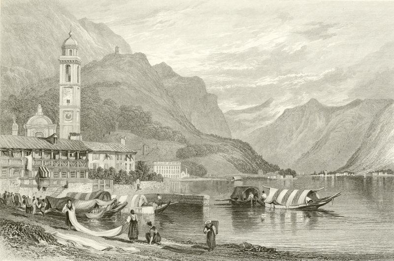 Comosjøen, Italia av Samuel Prout