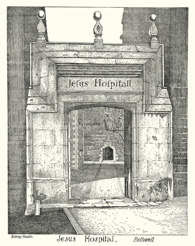 Jesus Hospital, Rothwell (gravering) av Sidney Heath