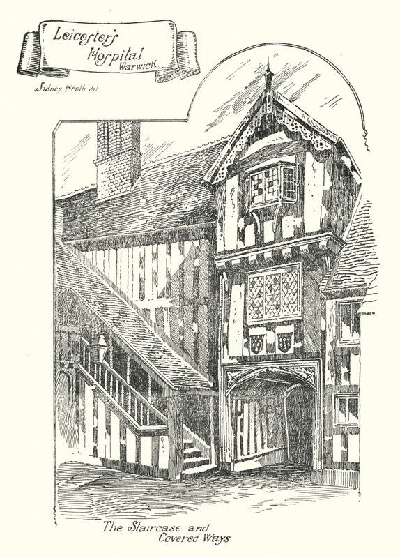Leicester's Hospital, Warwick (gravering) av Sidney Heath