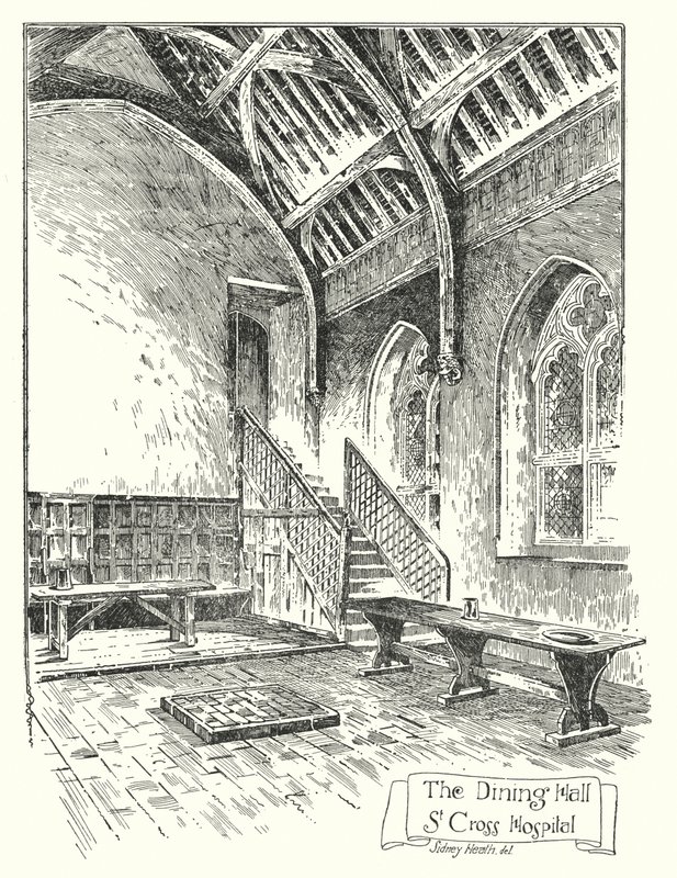 The Dining Hall, St Cross Hospital (gravering) av Sidney Heath
