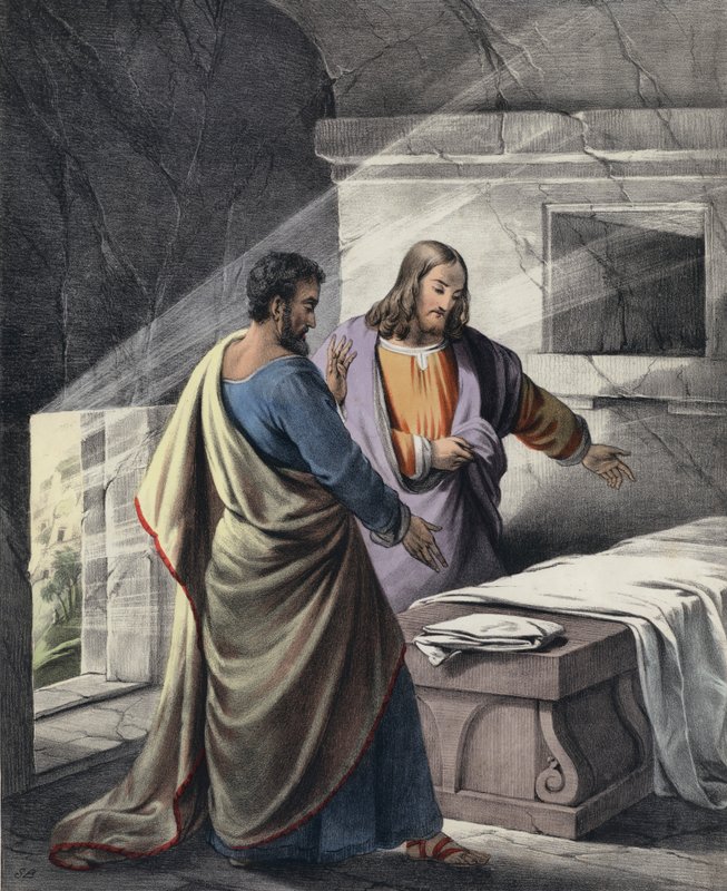 Peter og Johannes ved graven av Siegfried Detler Bendixen
