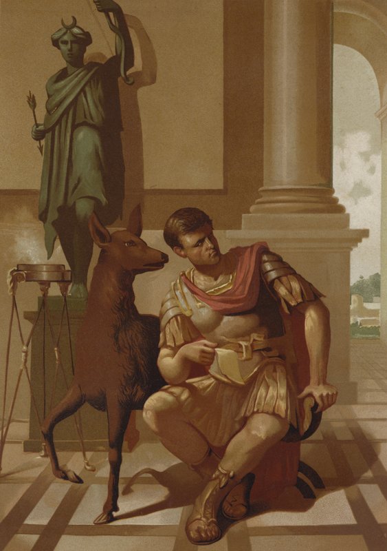 Quintus Sertorius og fawn hans av Spanish School