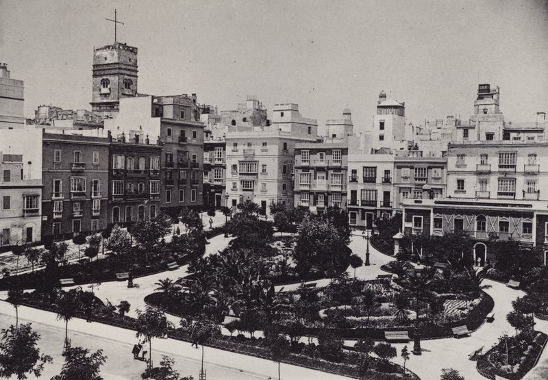 Cadiz: Plaza de Guerra Jimenez (s/hvitt bilde) av Spanish Photographer