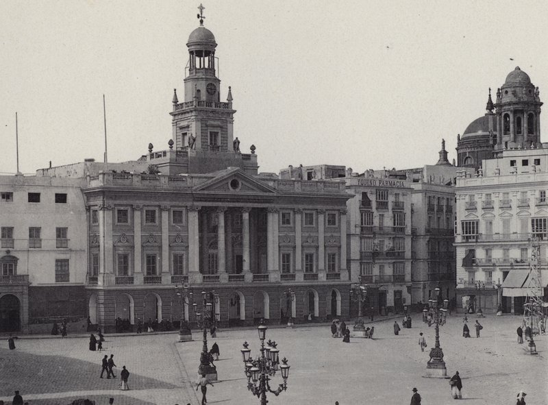 Cadiz: Plaza de Isabel II (s/hvitt bilde) av Spanish Photographer