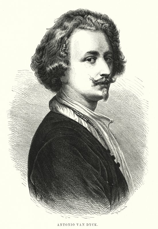 Anthony van Dyck , flamsk kunstner (litho) av Spanish School