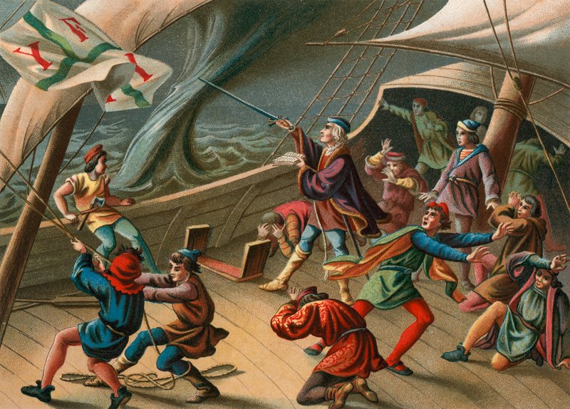 Columbus roer en vannsprut av Spanish School