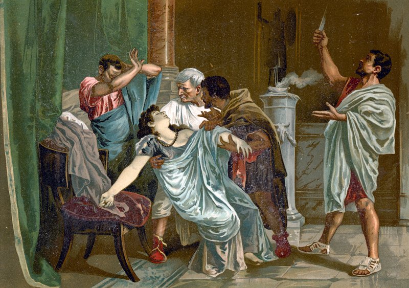 Lucretias død av Spanish School