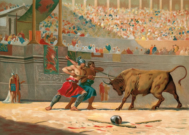 Julius Caesar ser på sirkusunderholdning av Spanish School