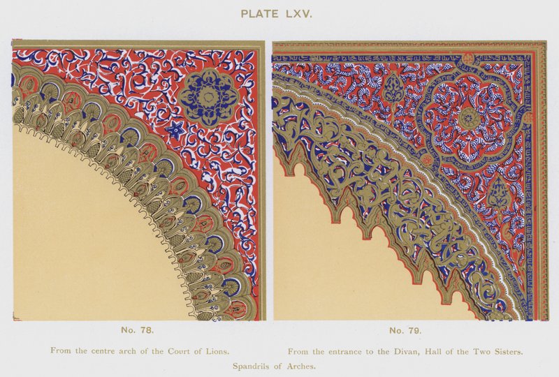 Spandrils of Arches (farge litho) av Spanish School