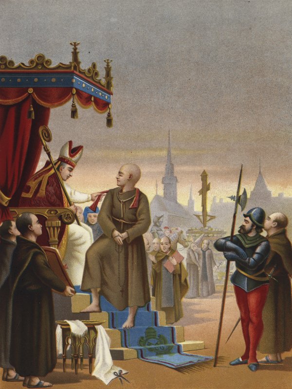 Nedbrytningen av Girolamo Savonarola, 1498 av Spanish School
