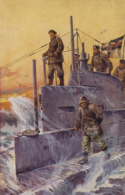 Tysk U-båt, første verdenskrig, 1917. av Stoewer Willy