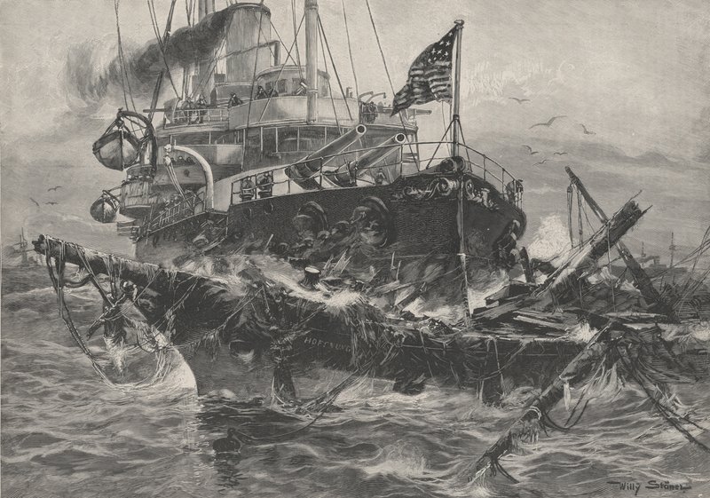 En amerikansk krigsmann som ødelegger forlis i Atlanterhavet av Stoewer Willy