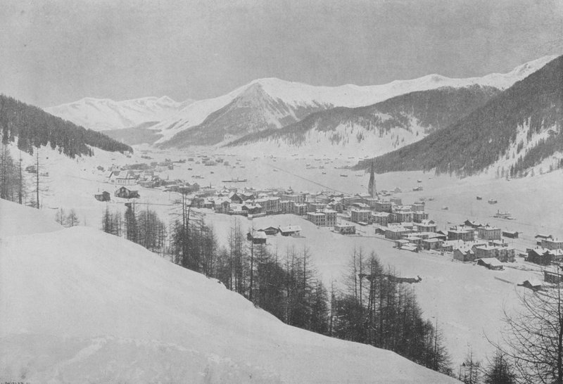 Davos-Platz og le Seehorn (s/hvitt-bilde) av Swiss Photographer