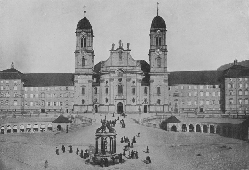 Einsiedeln, Facade du Couvent (s/hvitt bilde) av Swiss Photographer