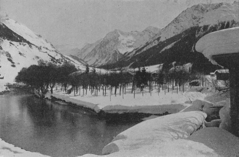 Vinterlandskap i Klosters, Graubünden (s/hvitt bilde) av Swiss Photographer