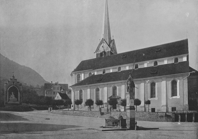 Stans, Kirken (s/hvitt bilde) av Swiss Photographer