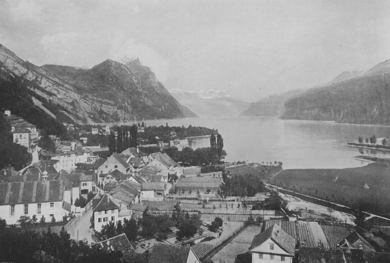 Weesen, Lac de Wallenstadt (s/h-bilde) av Swiss Photographer