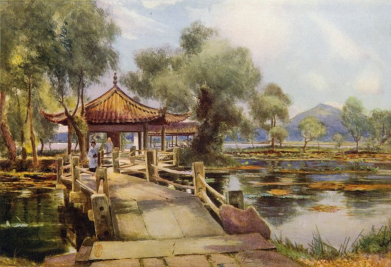 Hangchow, Lotus Island, West Lake av Thomas Hodgson Liddell