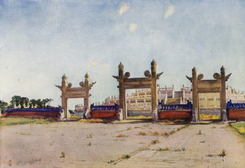 Peking, himmelens tempel, offeralteret av Thomas Hodgson Liddell