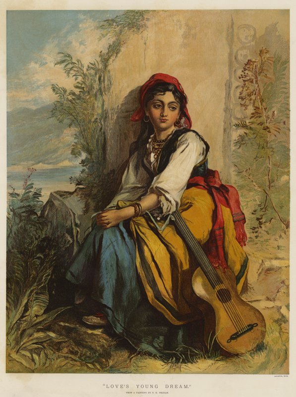 Kjærlighetens unge drøm (chromolitho) av Thomas Kent Pelham