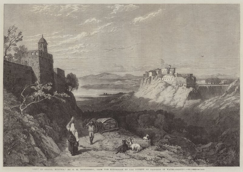 Byen Chiusi, Etruria av Thomas Miles II Richardson