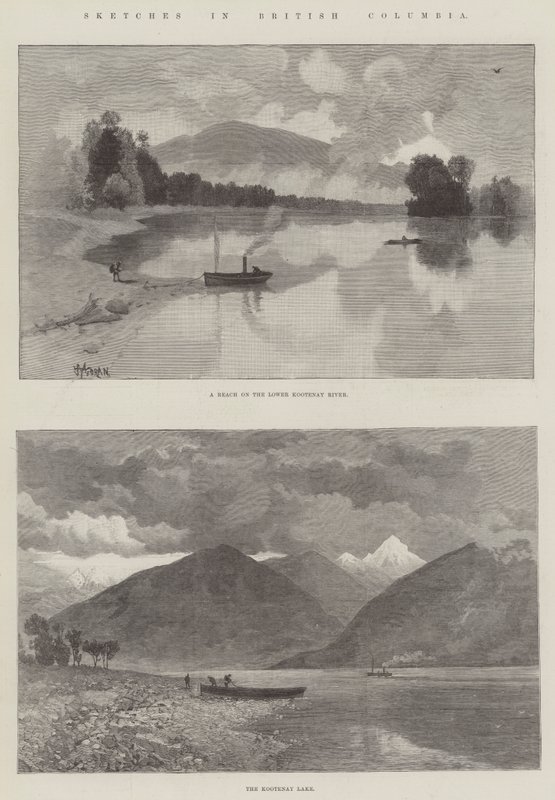 Skisser i British Columbia av Thomas Moran