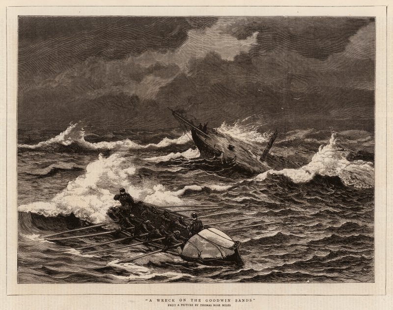 Et vrak på Goodwin Sands av Thomas Rose Miles