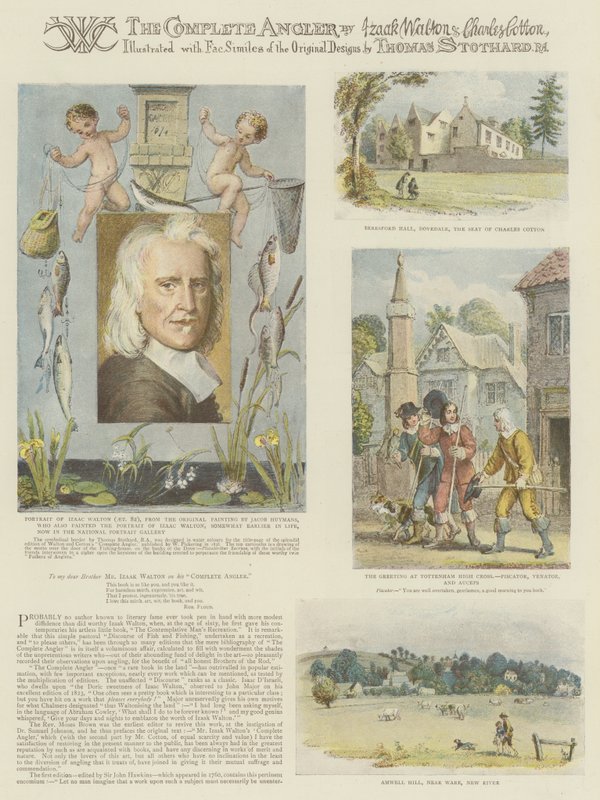 The Complete Angler, av Izaak Walton og Charles Cotton (chromolitho) av Thomas Stothard