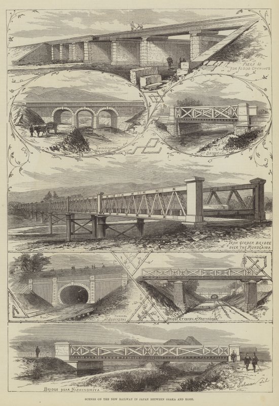 Scener på New Railway i Japan mellom Osaka og Kobe av Thomas Sulman