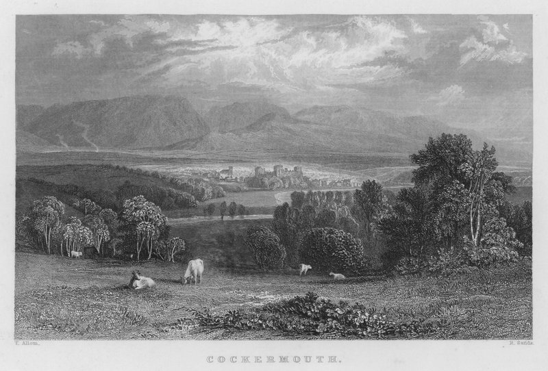 Cockermouth (gravering) av Thomas (after) Allom