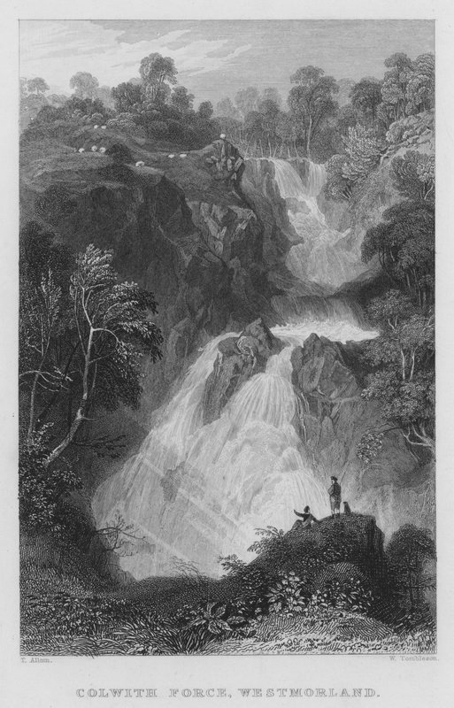 Colwith Force, Westmorland (gravering) av Thomas (after) Allom