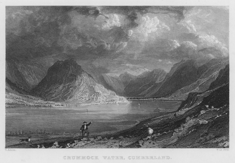 Crummock Water, Cumberland (gravering) av Thomas (after) Allom