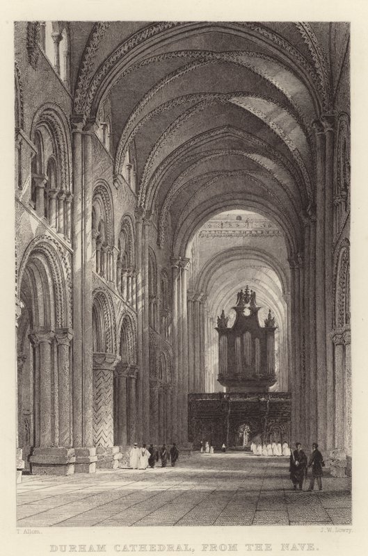 Durham Cathedral, fra Nave (gravering) av Thomas (after) Allom