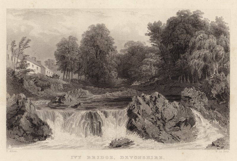 Ivy Bridge, Devonshire (gravering) av Thomas (after) Allom