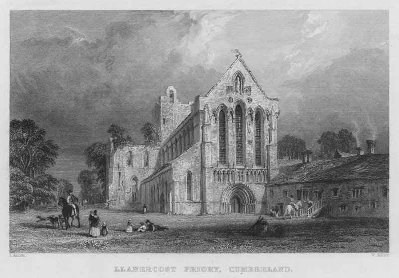 Lanercost Priory, Cumberland (gravering) av Thomas (after) Allom