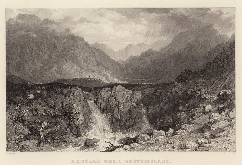 Mardale Head, Westmorland (gravering) av Thomas (after) Allom